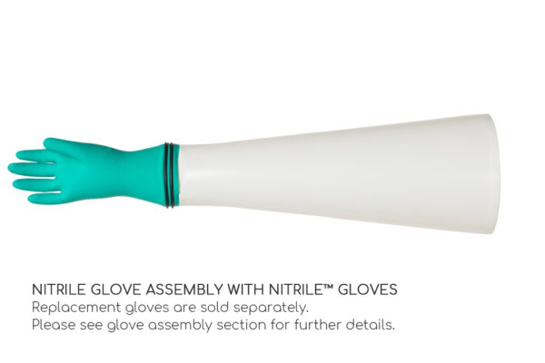 Nitrile sleeve with nitrile hand glove Laboratory assembly - glovebox gloves